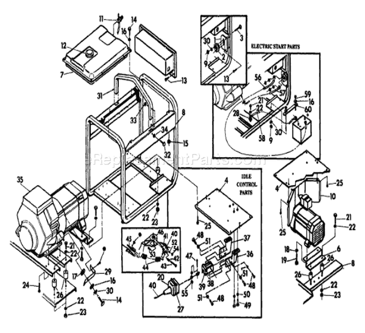 Page C Diagram and Parts List for 9288-0  Briggs and Stratton Generator